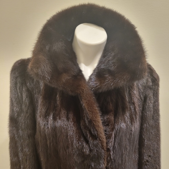 NATURAL Female Mahogany Full Length Mink Coat - Picture 11 of 14